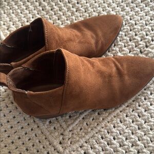 American Eagle Outfitters Brown Ankle Booties with Moccasin Design